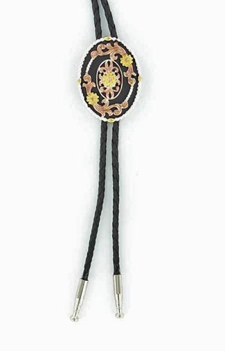 Oval Floral Bolo Tie