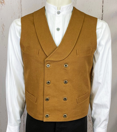 Double Breasted Canvas Vest 