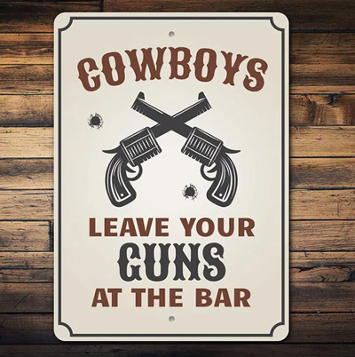 Cowboy Gun Sign