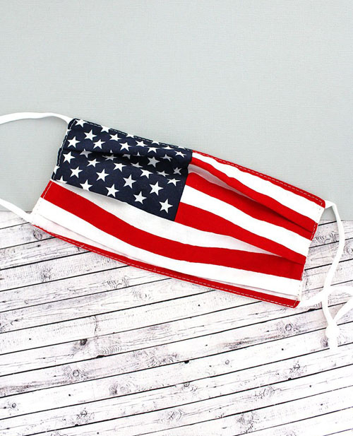 Two-Layer Pleated Fashion Face Mask  - American Flag