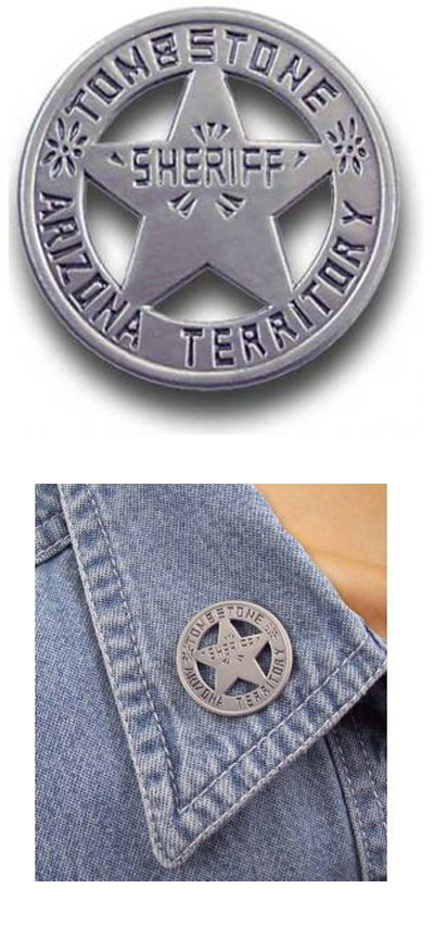 Tombstone Sheriff Badge Pin