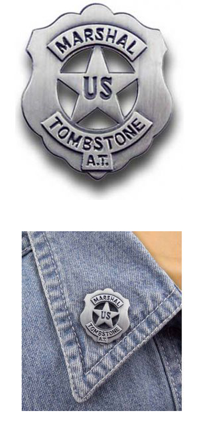 U Marshal Tombstone Badge Pin