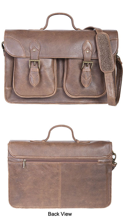 Leather Two Gusset Workbag 