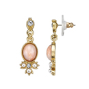 [1928 Jewelry Peach Stone Drop Earrings]