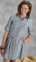 [Roper Apparel Chambray Shirt Dress]