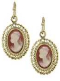[1928 Jewelry� Cameo Oval Earrings]
