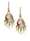 [1928 Jewelry Cameo Earrings - CLOSE OUT ITEM]