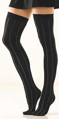 [ Stripe Opaque Thigh Highs]