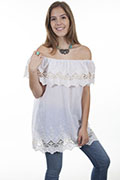 [Scully Honey Creek Crochet Lace Peasant Blouse*]
