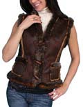 [Scully  Ladies Faux Fur Trim Vest]