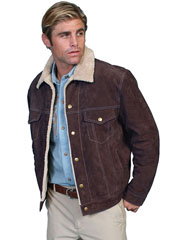 [Scully Men's Suede Jacket  w/Sherpa Lining]