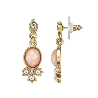 Peach Stone Drop Earrings