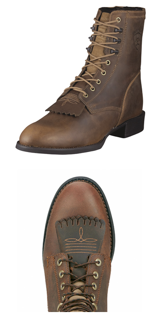 Stivali Western Uomo ARIAT Heritage Lacer Boot – Pelle, Tecnologia ATS, Suola Duratread Antiscivolo