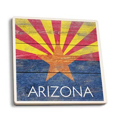 Arizona Rustic State Flag Coaster