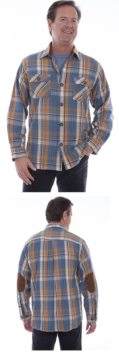 Elbow Patch Flannel Shirt