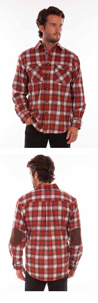 Elbow Patch Flannel Shirt