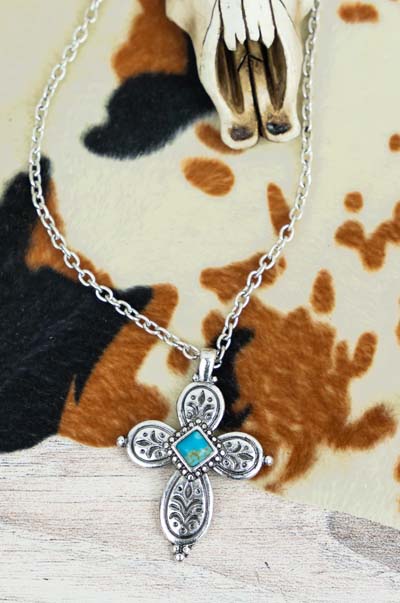 Laurel Cross Necklace