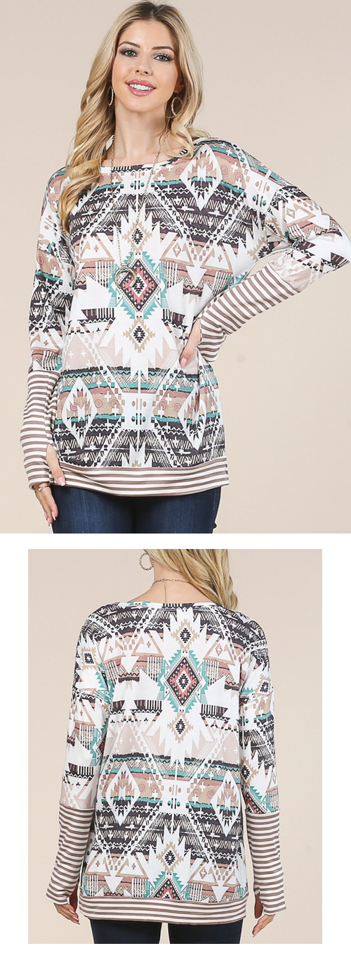 Aztec Print Long Sleeve