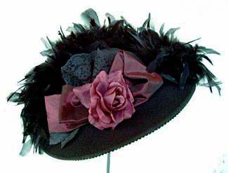 Large Brim Taffeta Trim Hat