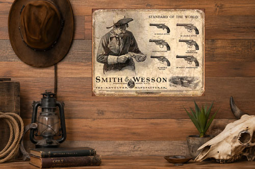 Smith & Wesson Revolver Tin Sign