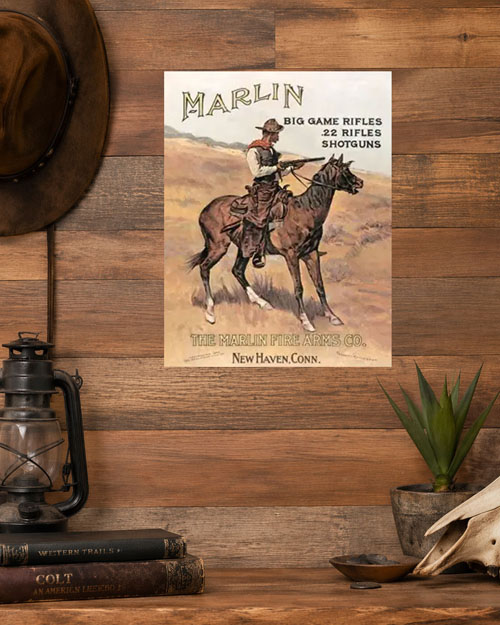 Marlin Cowboy Tin Sign