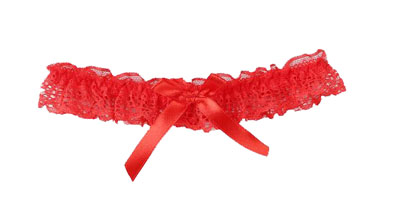 Ladies' Lace Leg Garter -Red