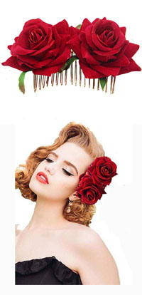 Red Rose Hair Comb