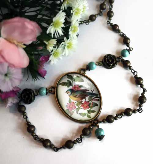 Vintage Bluebird Necklace
