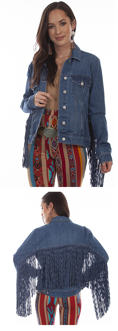 Fringe Denim Jacket*