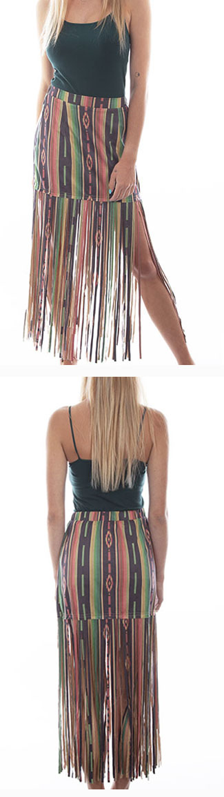 Serape Fringe Skirt