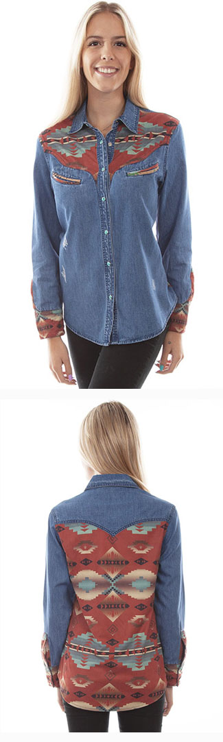 Southwest Denim Blouse