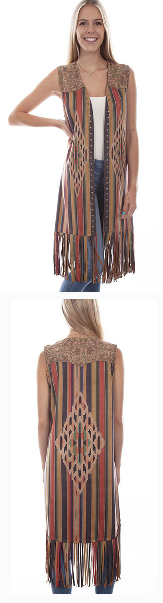 Serape Print Vest