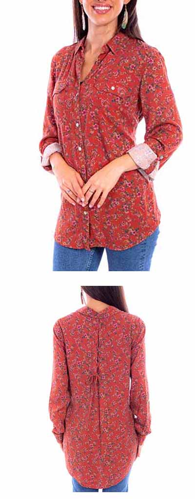Floral Laced Back Blouse