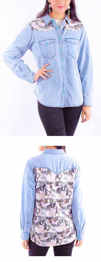 Horse Denim Blouse