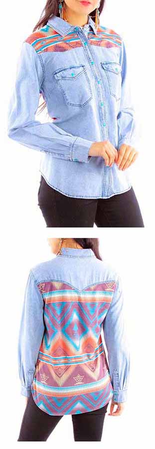 Aztec Denim Blouse