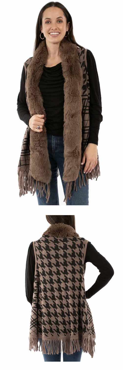 Houndstooth Sleeveless Sweater