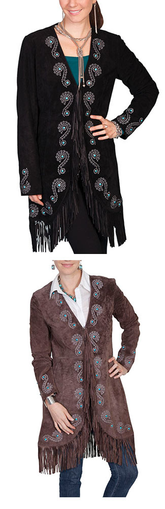 Ladies Fringe Embroidered Coat