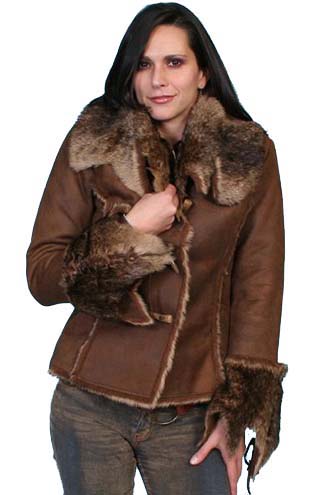 Ladies Faux Fur Trim Jacket