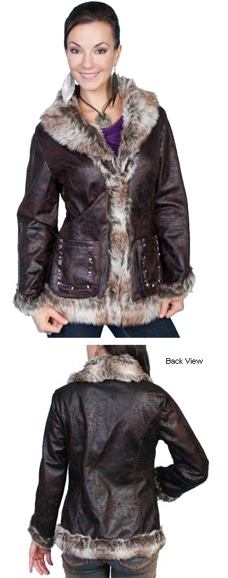 Ladies Faux Fur Trim Jacket
