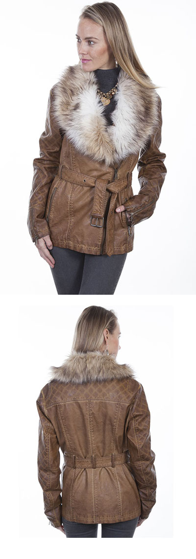 Ladies Faux Fur Trim Jacket