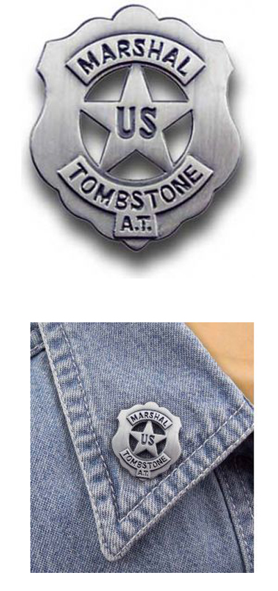 US Marshal Tombstone Badge Pin