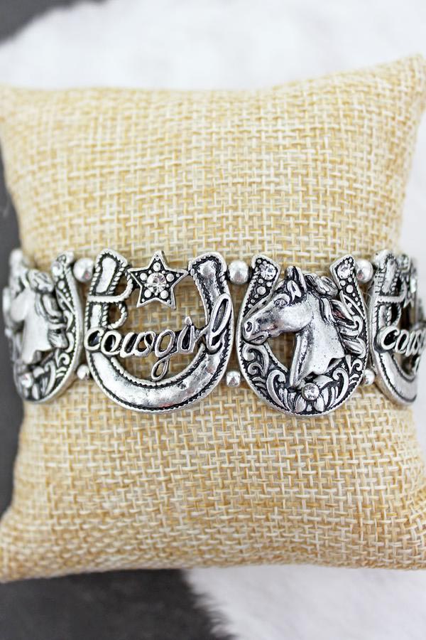 Cowgirl Horseshoe Stretch Bracelet