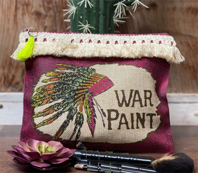 War Paint Cosmetic Bag - Fuchsia