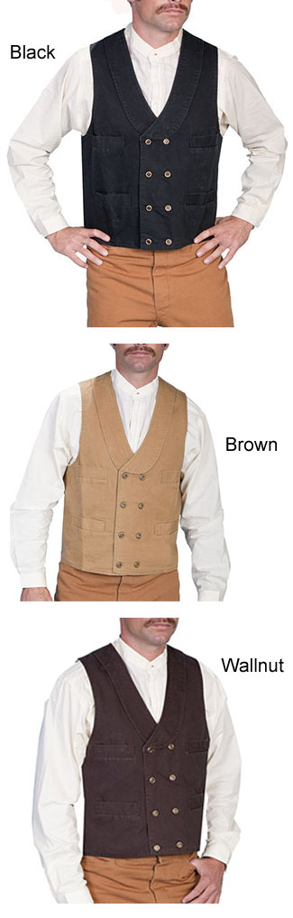 Double Breasted Canvas Vest 