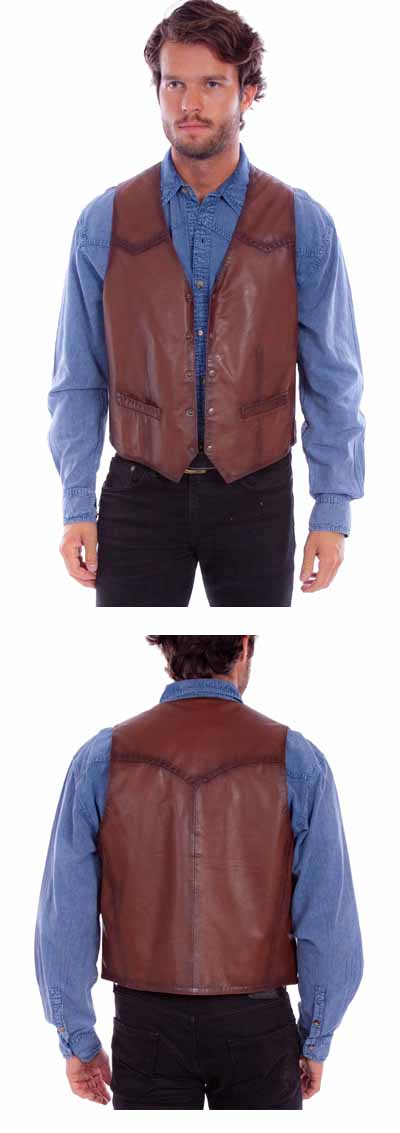 Leather Snap Front Vest (BIG)