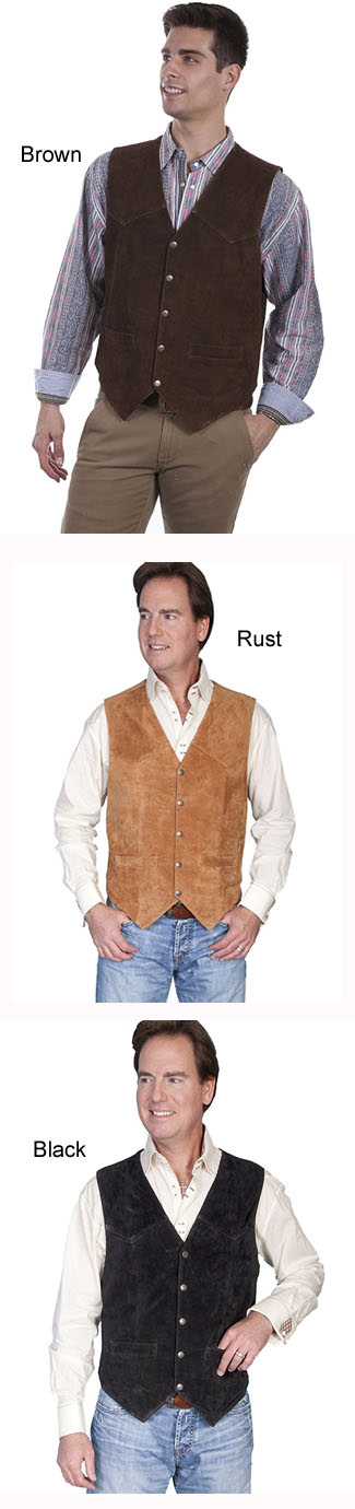 Snap Front Vest -Suede  (BIG & Tall)