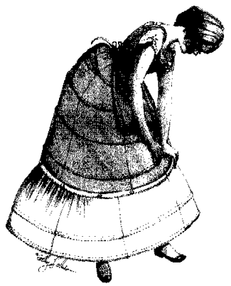 Apron Front Hoop-skirt With Hoop Flounce