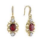 [1928 Jewelry® French Scroll Filigree Drop Earrings]