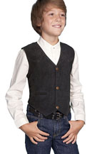 [Scully  Kids Satin Back Leather Vest]