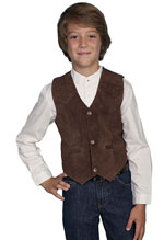 [Scully  Kids Satin Back Leather Vest]